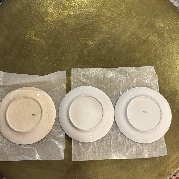 FRENCH SAXON CHINA French Saxon Sheep Saucer Plates Set Of 3 Vintage 22k Gold - Picture 9 of 12